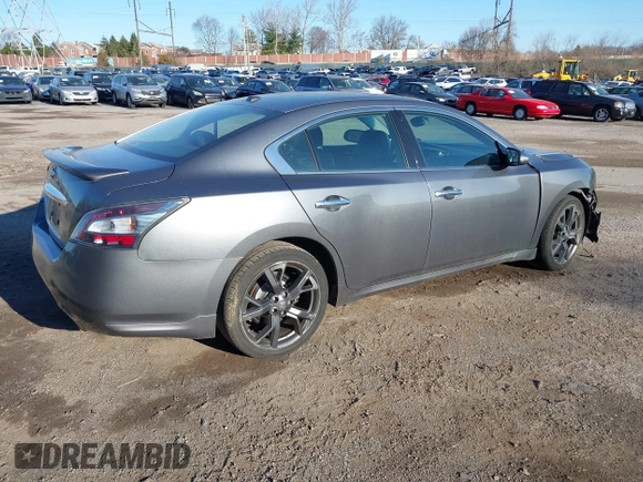 2014 Nissan Maxima S with VIN 1N4AA5APXEC470347, listed as a IAAI auction lot 41897154 with 101,459 mi miles and . Bid and sale history available at DreamBid. Image 4.