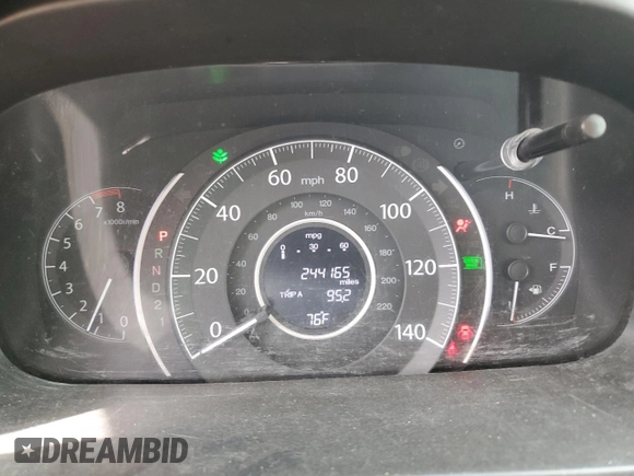 2013 Honda CR-V LX with VIN 2HKRM4H34DH631327, listed as a Copart auction lot 49496075 with 244,165 mi miles and Salvage Title. Bid and sale history available at DreamBid. Image 9.