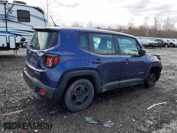 2017 Jeep Renegade Sport with VIN ZACCJBAB7HPE44925, listed as a Copart auction lot 51217075 with 56,505 mi miles and Salvage Title. Bid and sale history available at carsss.com. Image 3.