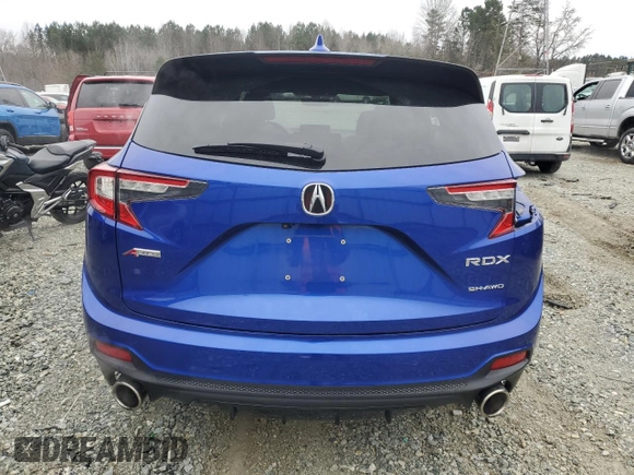 2023 Acura RDX w/A-Spec Advance Package with VIN 5J8TC2H87PL007127, listed as a Copart auction lot 88070035 with 24,296 mi miles and Salvage Title. Bid and sale history available at carsss.com. Image 6.
