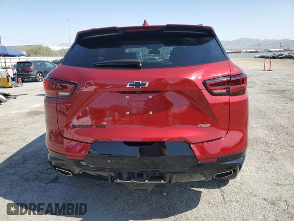 2024 Chevrolet Blazer RS with VIN 3GNKBKRS7RS119504, listed as a Copart auction lot 62578935 with 30,253 mi miles and Salvage title. Bid and sale history available at DreamBid. Image 6.