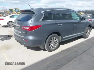 2013 Infiniti JX35 z VIN 5N1AL0MM2DC348245, wystawiony jako IAAI lot #41985096 z przebiegiem 130 127 mil mil oraz . Historia ofert i sprzedaży dostępna na DreamBid. Obrazek 4.