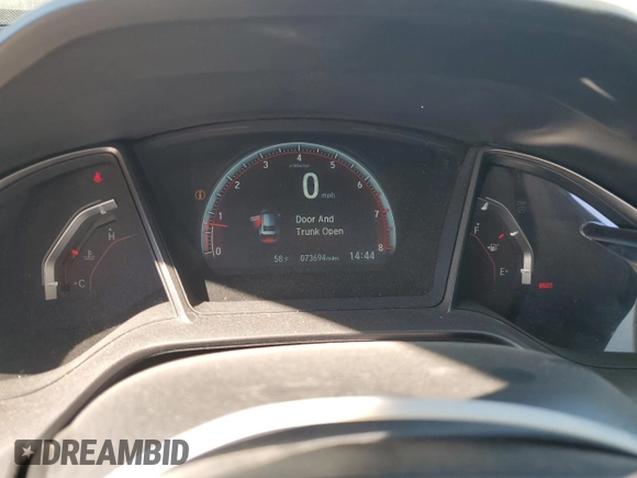 2018 Honda Civic Si Coupe with VIN 2HGFC3A50JH753815, listed as a Copart auction lot 74339004 with 73,694 mi miles and Salvage Title. Bid and sale history available at carsss.com. Image 9.