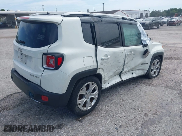 2017 Jeep Renegade Limited with VIN ZACCJADB4HPG08511, listed as a IAAI auction lot 40992295 with 91,229 mi miles and . Bid and sale history available at DreamBid. Image 4.