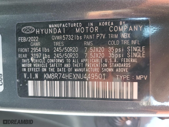 2022 Hyundai Palisade Calligraphy with VIN KM8R74HEXNU449501, listed as a Copart auction lot 45693535 with 30,294 mi miles and Non Repairable. Bid and sale history available at carsss.com. Image 13.