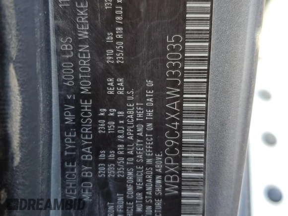 2010 BMW X3 xDrive30i with VIN WBXPC9C4XAWJ33035, listed as a Copart auction lot 50515595 with 161,740 mi miles and Clean Title. Bid and sale history available at carsss.com. Image 13.