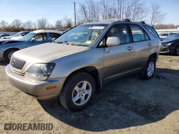 2001 Lexus RX 300 with VIN JTJHF10U210213508, listed as a Copart auction lot 48119155 with 310,023 mi miles and Salvage Title. Bid and sale history available at carsss.com. Image 1.