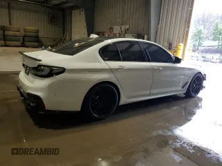 2018 BMW 5 Series M550i xDrive with VIN WBAJB9C5XJB035514, listed as a Copart auction lot 50045425 with 76,325 mi miles and Salvage Title. Bid and sale history available at carsss.com. Image 3.