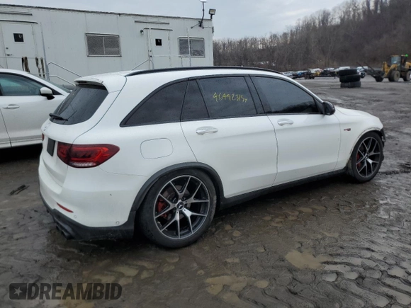 2021 Mercedes-Benz GLC with VIN W1N0G6EB8MF919412, listed as a Copart auction lot 46492315 with 47,180 mi miles and Salvage Title. Bid and sale history available at carsss.com. Image 3.