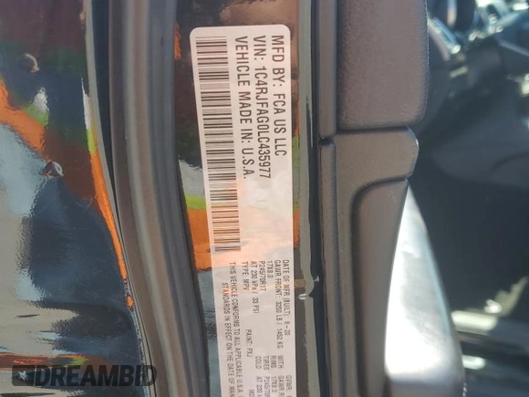 2020 Jeep Grand Cherokee Laredo with VIN 1C4RJFAG0LC435977, listed as a Copart auction lot 58312355 with 23,121 mi miles and Clean title. Bid and sale history available at DreamBid. Image 13.