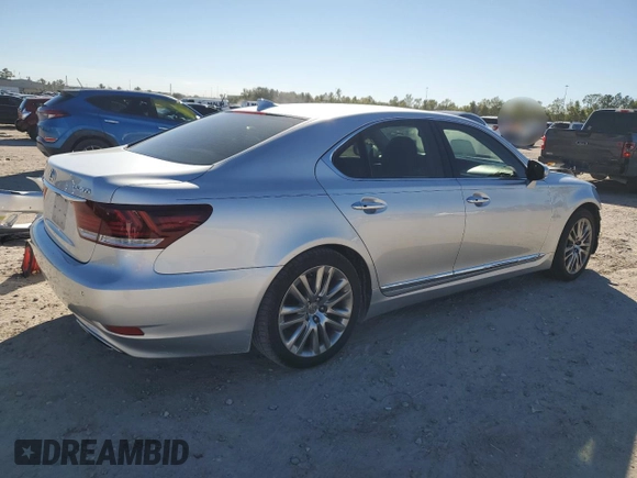 2015 Lexus LS 460 with VIN JTHBL5EFXF5133806, listed as a Copart auction lot 81493074 with 158,601 mi miles and Salvage title. Bid and sale history available at DreamBid. Image 3.