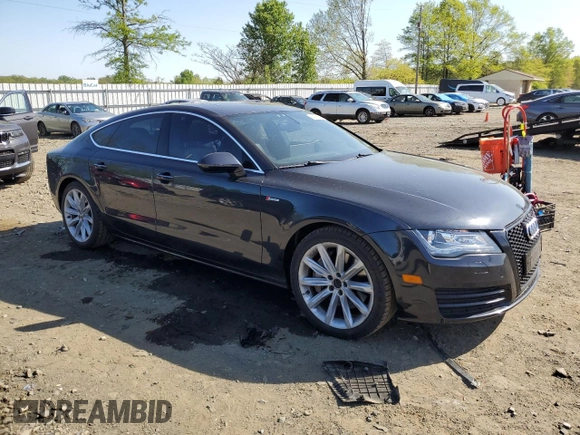 2013 Audi A7 Premium Plus with VIN WAUYGAFC6DN069576, listed as a Copart auction lot 54760455 with 110,943 mi miles and Salvage title. Bid and sale history available at DreamBid. Image 4.