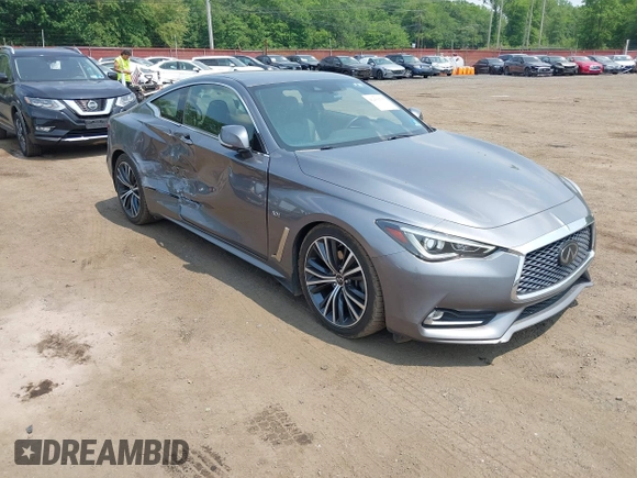 2020 Infiniti Q60 Luxe with VIN JN1EV7EKXLM340458, listed as a IAAI auction lot 42450765 with 64,048 mi miles and . Bid and sale history available at DreamBid. Image 1.