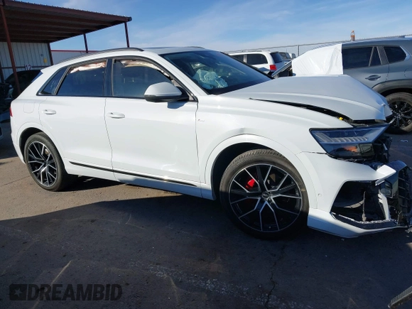 2021 Audi Q8 Premium Plus z VIN WA1EVAF12MD032227, wystawiony jako IAAI lot #41193948 z przebiegiem Nie podano mil oraz . Historia ofert i sprzedaży dostępna na DreamBid. Obrazek 14.