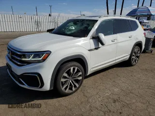 2022 Volkswagen Atlas SEL Premium R-Line with VIN 1V2FR2CA0NC513110, listed as a Copart auction lot 47210505 with 25,485 mi miles and Salvage title. Bid and sale history available at DreamBid. Image 1.