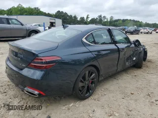 2022 Genesis G70 3.3T with VIN KMTG54TEXNU083193, listed as a Copart auction lot 56627395 with 16,980 mi miles and Salvage title. Bid and sale history available at DreamBid. Image 3.