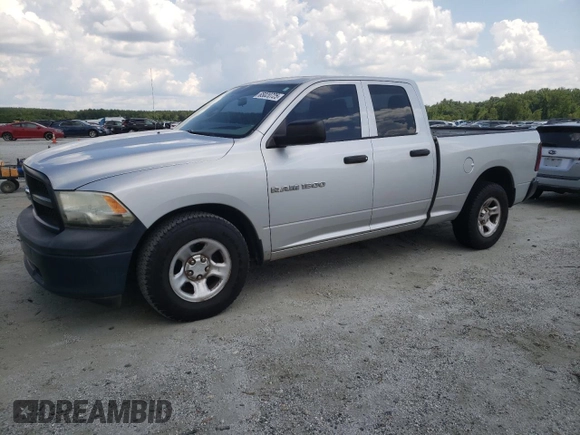 2012 Ram 1500 ST with VIN 1C6RD6FP2CS302098, listed as a Copart auction lot 65020725 with 198,405 mi miles and Clean title. Bid and sale history available at DreamBid. Image 1.