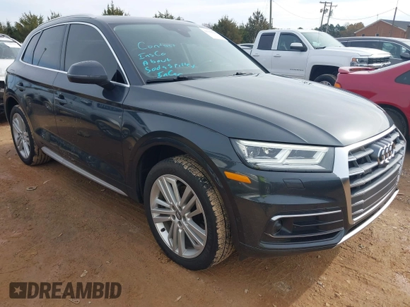2019 Audi Q5 Prestige with VIN WA1CNAFY2K2023587, listed as a IAAI auction lot 41059294 with 54,591 mi miles. Bid and sale history available at carsss.com. Image 1.