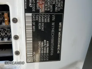 2021 Mercedes-Benz Sprinter Cargo with VIN W1Y4ECHY8MT058906, listed as a Copart auction lot 75736554 with 171,564 mi miles and Salvage Title. Bid and sale history available at carsss.com. Image 12.
