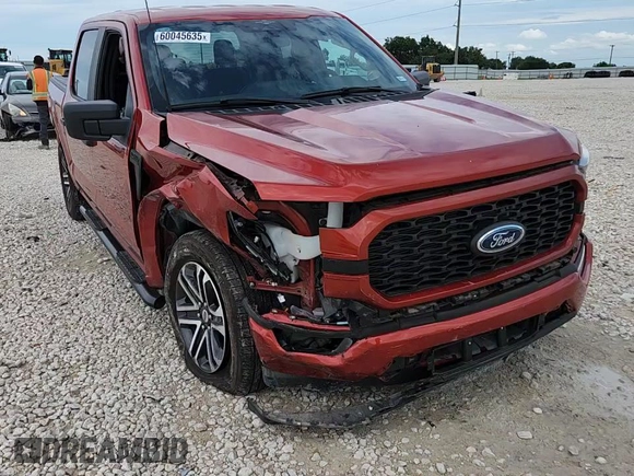 2023 Ford F-150 XL with VIN 1FTEW1CP9PKE72490, listed as a Copart auction lot 60045635 with 10,318 mi miles and Salvage title. Bid and sale history available at DreamBid. Image 13.