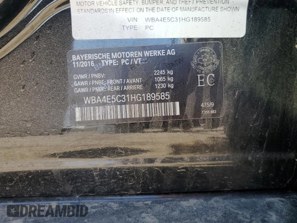2017 BMW 4 Series 440i xDrive z VIN WBA4E5C31HG189585, wystawiony jako Copart lot #48384445 z przebiegiem Nie podano mil oraz Szkoda całkowita • Salvage title. Historia ofert i sprzedaży dostępna na DreamBid. Obrazek 12.