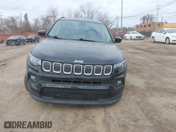 2022 Jeep Compass Latitude with VIN 3C4NJDBB6NT117925, listed as a IAAI auction lot 41779788 with 58,480 mi miles and . Bid and sale history available at DreamBid. Image 12.