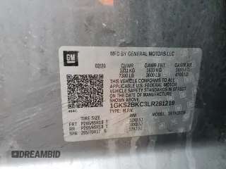 2020 GMC Yukon SLT with VIN 1GKS2BKC3LR281219, listed as a Copart auction lot 86441414 with 92,264 mi miles and Salvage Title. Bid and sale history available at carsss.com. Image 16.