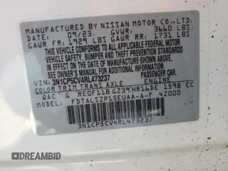 2024 Nissan Kicks SV with VIN 3N1CP5CV4RL473237, listed as a Copart auction lot 49705405 with 19,768 mi miles and Salvage Title. Bid and sale history available at DreamBid. Image 13.