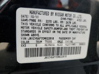 2012 Infiniti G37 Journey with VIN JN1CV6AP7CM622818, listed as a Copart auction lot 82228144 with Not Provided miles and Non Repairable. Bid and sale history available at carsss.com. Image 14.