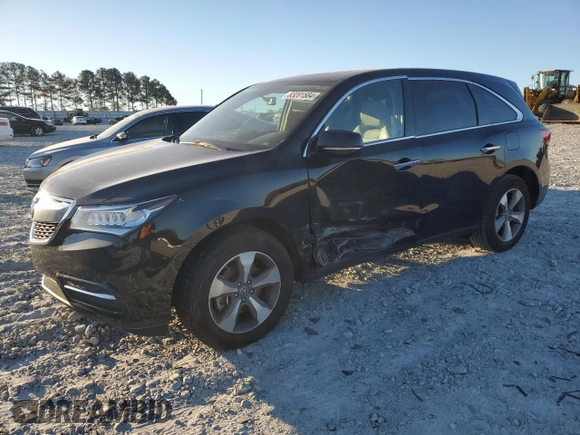 2016 Acura MDX with VIN 5FRYD3H29GB003987, listed as a Copart auction lot 83201584 with 86,637 mi miles and Salvage Title. Bid and sale history available at carsss.com. Image 1.