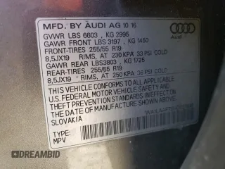 2017 Audi Q7 Premium Plus with VIN WA1LAAF70HD031848, listed as a Copart auction lot 46226255 with 128,935 mi miles and Salvage Title. Bid and sale history available at carsss.com. Image 13.