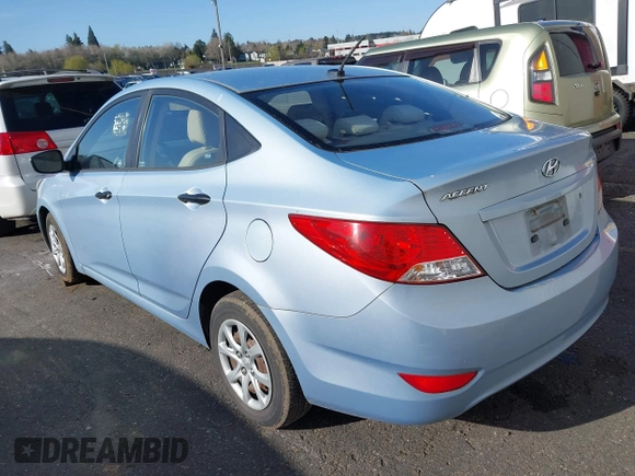 2012 Hyundai Accent GLS with VIN KMHCT4AE4CU073113, listed as a IAAI auction lot 41940314 with 161,934 mi miles. Bid and sale history available at carsss.com. Image 3.
