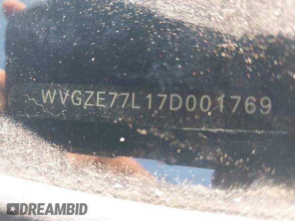 2007 Volkswagen Touareg V6 with VIN WVGZE77L17D001769, listed as a IAAI auction lot 42052393 with Not Provided miles and . Bid and sale history available at DreamBid. Image 9.