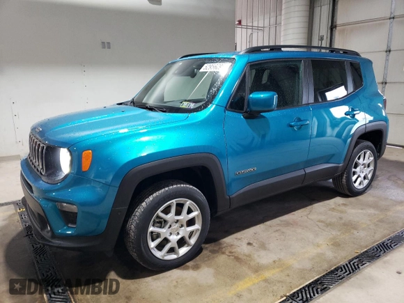 2021 Jeep Renegade Latitude with VIN ZACNJDB1XMPN33454, listed as a Copart auction lot 52956695 with 9,539 mi miles and Salvage Title. Bid and sale history available at carsss.com. Image 1.