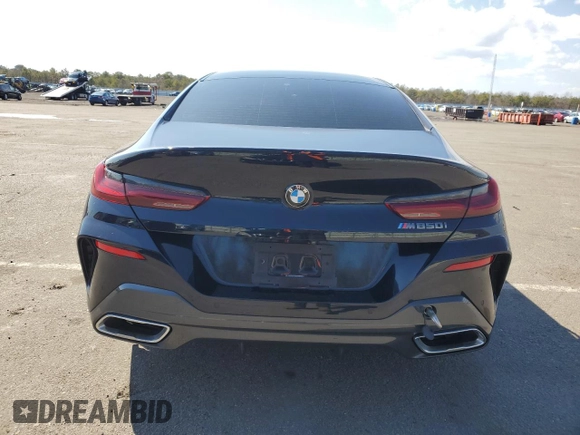 2020 BMW 8 Series M850i with VIN WBAGV8C02LCE34594, listed as a Copart auction lot 50389675 with 37,279 mi miles and Salvage title. Bid and sale history available at DreamBid. Image 6.