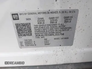 2024 GMC Terrain AT4 with VIN 3GKALYEG6RL311758, listed as a IAAI auction lot 42278713 with 14,701 mi miles and . Bid and sale history available at DreamBid. Image 9.