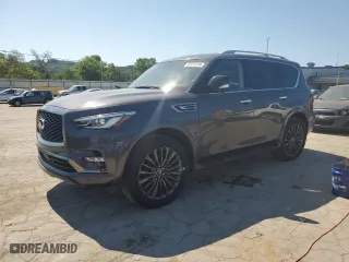 2024 Infiniti QX80 LUXE with VIN JN8AZ2AE7R9325614, listed as a Copart auction lot 59972514 with 8,594 mi miles and Salvage Title. Bid and sale history available at carsss.com. Image 1.