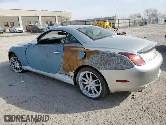 2005 Lexus SC 430 z VIN JTHFN48Y350065055, wystawiony jako Copart lot #47279085 z przebiegiem Nie podano mil oraz Szkoda całkowita • Salvage title. Historia ofert i sprzedaży dostępna na DreamBid. Obrazek 2.
