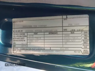 1995 Chevrolet Chevy Van с VIN 1GBEG25K4SF160636, выставлен на аукционе IAAI как лот 42537984 с пробегом 152 069 миль миль и . История ставок и продаж доступна на DreamBid. Изображение 9.