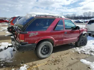 2002 Chevrolet Blazer LS with VIN 1GNCT18W12K108077, listed as a Copart auction lot 87490474 with 130,244 mi miles and Salvage Title. Bid and sale history available at carsss.com. Image 3.