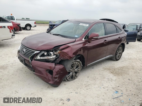2013 Lexus RX 450h with VIN JTJZB1BA6D2413240, listed as a Copart auction lot 51524795 with 111,350 mi miles and Salvage title. Bid and sale history available at DreamBid. Image 1.