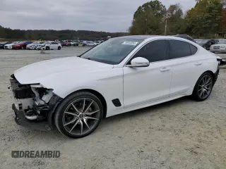 2022 Genesis G70 2.0T with VIN KMTG34TA7NU098009, listed as a Copart auction lot 79893804 with 42,195 mi miles and Salvage Title. Bid and sale history available at DreamBid. Image 1.