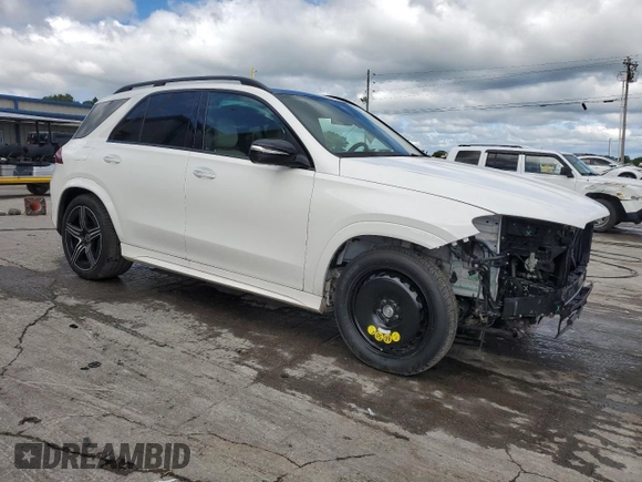 2025 Mercedes-Benz GLE 350 with VIN 4JGFB4FB3SB293674, listed as a Copart auction lot 57910545 with 8,753 mi miles and Salvage title. Bid and sale history available at DreamBid. Image 4.