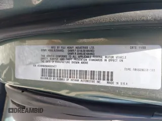 2004 Subaru Legacy L with VIN 4S3BH625846303477, listed as a IAAI auction lot 41836308 with 149,236 mi miles and . Bid and sale history available at DreamBid. Image 9.