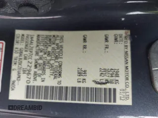 2012 Nissan Altima S with VIN 1N4AL2EP7CC229670, listed as a IAAI auction lot 41960899 with 226,376 mi miles and . Bid and sale history available at DreamBid. Image 9.