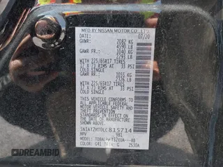 2020 Nissan Rogue S z VIN 5N1AT2MT0LC815714, wystawiony jako IAAI lot #41641242 z przebiegiem 85 295 mil mil oraz . Historia ofert i sprzedaży dostępna na DreamBid. Obrazek 9.