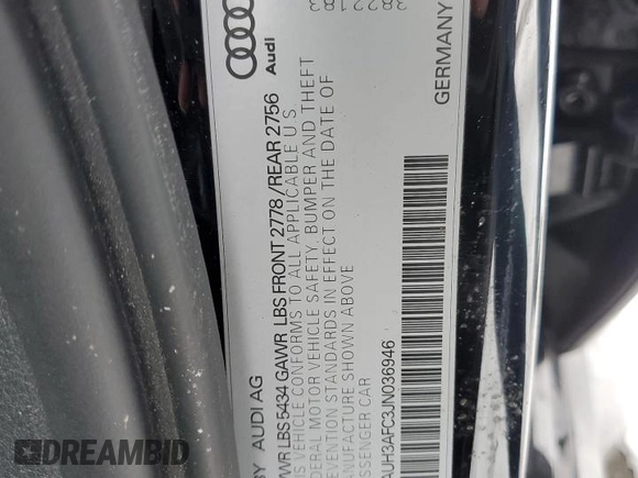 2018 Audi A6 с VIN WAUH3AFC3JN036946, выставлен на аукционе Copart как лот 37321914 с пробегом 47 043 миль миль и . История ставок и продаж доступна на DreamBid. Изображение 13.