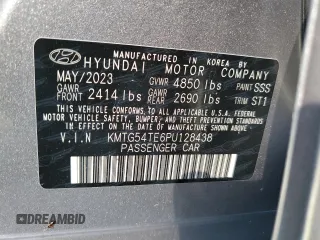 2023 Genesis G70 3.3T with VIN KMTG54TE6PU128438, listed as a Copart auction lot 74662524 with 0 mi miles and Non Repairable. Bid and sale history available at carsss.com. Image 13.