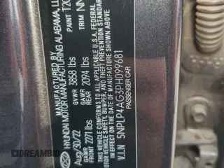 2023 Hyundai Elantra Limited z VIN 5NPLP4AG3PH099681, wystawiony jako Copart lot #54840125 z przebiegiem 44 360 mil mil oraz Szkoda całkowita • Salvage title. Historia ofert i sprzedaży dostępna na DreamBid. Obrazek 12.