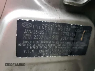 2005 Hyundai Sonata GL with VIN KMHWF25H35A203657, listed as a Copart auction lot 86774344 with 171,850 mi miles and Salvage Title. Bid and sale history available at carsss.com. Image 14.